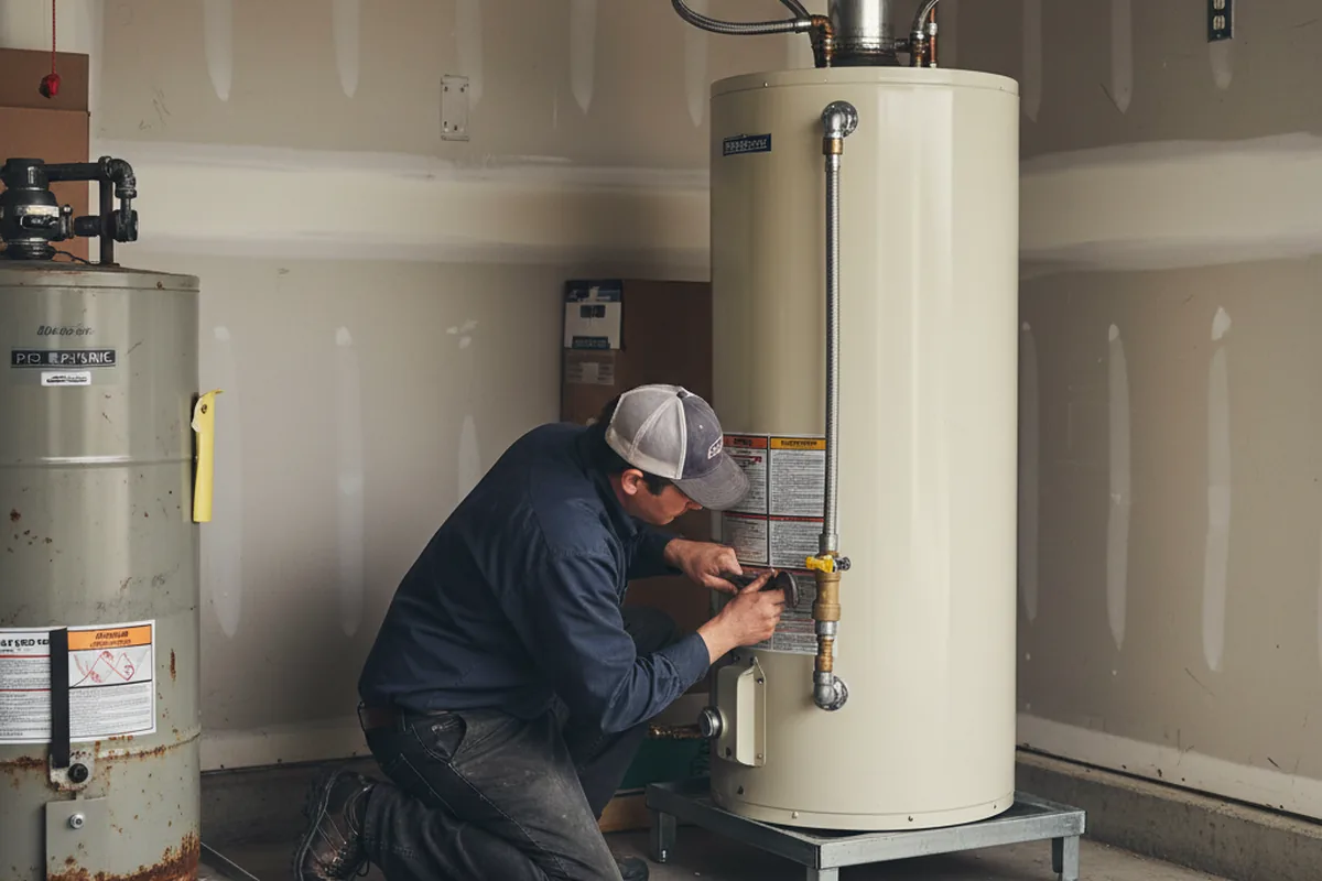 Water heater and shutoff valve replacement in Cabin John